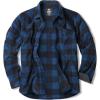 imageCQR Mens Long Sleeve Heavyweight Fleece Shirts Plaid Button Up Shirt Warm Outdoor Casual Shirt with PocketsBush Blend Wind Blue