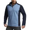 imageCQR Mens Quarter Zip Utility Fleece Pullover Outdoor Casual Thermal Sweater Chest Zipper Pocket Mock Neck Long SleeveApex Ocean Navy
