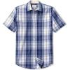 imageCQR Mens Regular Fit Short Sleeve Shirts 100 Cotton ButtonUp Casual Poplin ShirtShort Sleeve Poplin Harbor Blue