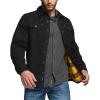 imageCQR Mens Twill All Cotton Flannel Lined Shirt Jacket Soft Brushed Outdoor Shirt JacketTwill Shirt Jacket Black Yellow