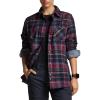 imageCQR Womens Plaid Flannel Shirt Long Sleeve AllCotton Soft Brushed Casual Button Down ShirtsFlannel Plaid Shirts Very Berry