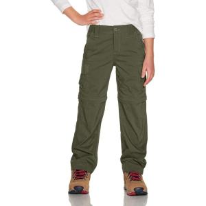 imageCQR Kids Youth Hiking Cargo Pants UPF 50 Quick Dry Convertible Zip Off Pants Outdoor Camping PantsConvertible Army Green