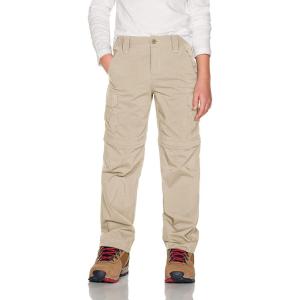 imageCQR Kids Youth Hiking Cargo Pants UPF 50 Quick Dry Convertible Zip Off Pants Outdoor Camping PantsConvertible Khaki