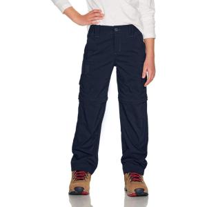 imageCQR Kids Youth Hiking Cargo Pants UPF 50 Quick Dry Convertible Zip Off Pants Outdoor Camping PantsConvertible Navy