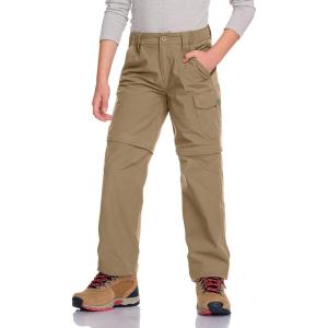 imageCQR Kids Youth Hiking Cargo Pants UPF 50 Quick Dry Convertible Zip Off Pants Outdoor Camping PantsShenah Trek Cougar