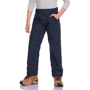 imageCQR Kids Youth Hiking Cargo Pants UPF 50 Quick Dry Convertible Zip Off Pants Outdoor Camping PantsShenah Trek Pristine Navy