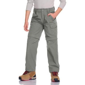 imageCQR Kids Youth Hiking Cargo Pants UPF 50 Quick Dry Convertible Zip Off Pants Outdoor Camping PantsShenah Trek Sage