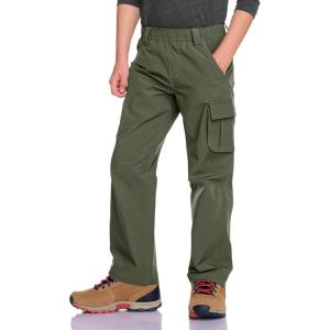 imageCQR Kids Youth Hiking Cargo Pants UPF50 Quick Dry Outdoor Camping PantsShenah Trail Army Green
