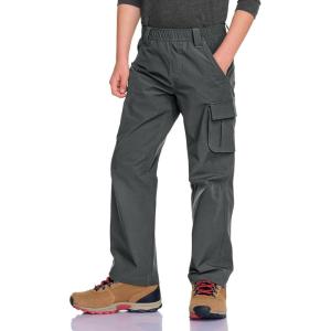 imageCQR Kids Youth Hiking Cargo Pants UPF50 Quick Dry Outdoor Camping PantsShenah Trail Carbon Grey