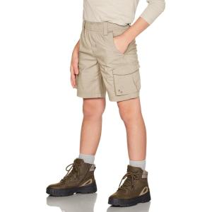 imageCQR Kids Youth Pull on Cargo Shorts Outdoor Camping Hiking Shorts Lightweight Elastic Waist Athletic Short with PocketsDriflex Khaki