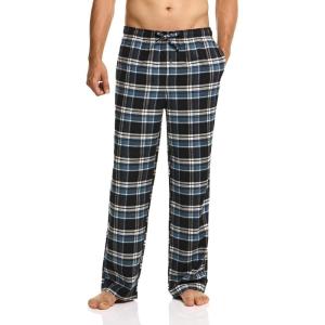 imageCQR Mens 100 Cotton Plaid Flannel Pajama Pants Brushed Soft Lounge ampamp Sleep PJ Bottoms with PocketsFlannel Pajama Black Blue