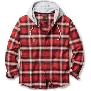 imageCQR Mens 100 Cotton Plaid Flannel Shirt Long Sleeve Shirt Jackets Casual Outdoor Jacket with PocketsLoose Fit Welcome Red