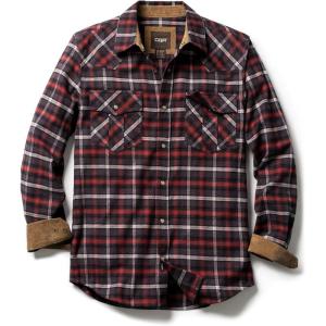 imageCQR Mens 100 Cotton Plaid Flannel Shirt Long Sleeve Shirt Jackets Casual Outdoor Jacket with PocketsRegular Fit Carbon Red