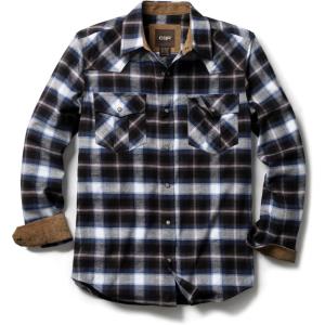 imageCQR Mens 100 Cotton Plaid Flannel Shirt Long Sleeve Shirt Jackets Casual Outdoor Jacket with PocketsRegular Fit Ebony Black