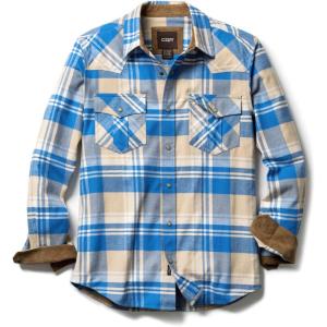 imageCQR Mens 100 Cotton Plaid Flannel Shirt Long Sleeve Shirt Jackets Casual Outdoor Jacket with PocketsRegular Fit Under Bridge