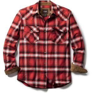 imageCQR Mens 100 Cotton Plaid Flannel Shirt Long Sleeve Shirt Jackets Casual Outdoor Jacket with PocketsRegular Fit Welcome Red
