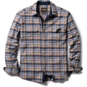 imageCQR Mens 100 Cotton Plaid Flannel Shirt Long Sleeve Shirt Jackets Casual Outdoor Jacket with PocketsSlim Fit Cliff Hanger