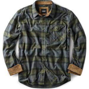 imageCQR Mens All Cotton Flannel Shirt Long Sleeve Casual Button Down Plaid Shirt Brushed Soft Outdoor Tactical Work ShirtsPlaid Amazon Grey