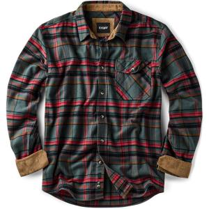 imageCQR Mens All Cotton Flannel Shirt Long Sleeve Casual Button Down Plaid Shirt Brushed Soft Outdoor Tactical Work ShirtsPlaid Woodlot
