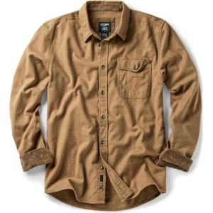 imageCQR Mens All Cotton Flannel Shirt Long Sleeve Casual Button Down Plaid Shirt Brushed Soft Outdoor Tactical Work ShirtsSolid Wheat Brown