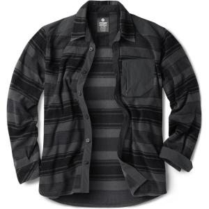 imageCQR Mens Long Sleeve Heavyweight Fleece Shirts Plaid Button Up Shirt Warm Outdoor Casual Shirt with PocketsBush Blend Wild Shadow