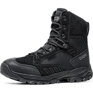 imageCQR Mens Military Tactical Boots Lightweight 6 Inches Hiking Combat Boot Durable Breathable Outdoor Work Motorcycle FootwearFathom 6  Suede Black