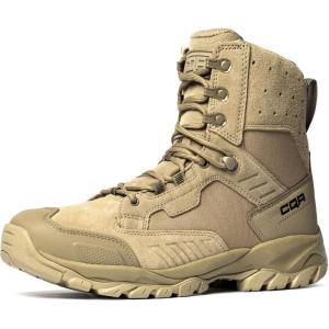 imageCQR Mens Military Tactical Boots Lightweight 6 Inches Hiking Combat Boot Durable Breathable Outdoor Work Motorcycle FootwearFathom 6  Suede Tan