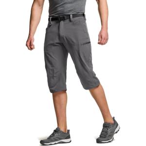 imageCQR Mens Quick Dry Stretch Hiking Cargo Shorts Lightweight Water Resistant Tactical Casual Golf ampamp Outdoor with PocketsRocky Capri Jet Grey