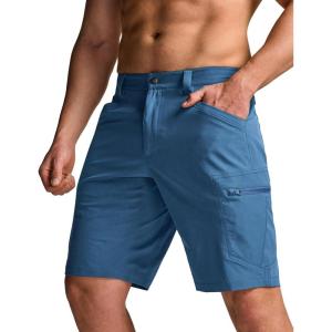 imageCQR Mens Quick Dry Stretch Hiking Cargo Shorts Lightweight Water Resistant Tactical Casual Golf ampamp Outdoor with PocketsRocky Glaucous