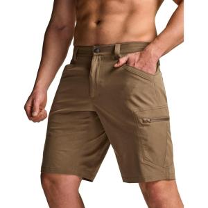 imageCQR Mens Quick Dry Stretch Hiking Cargo Shorts Lightweight Water Resistant Tactical Casual Golf ampamp Outdoor with PocketsRocky Hazelnut