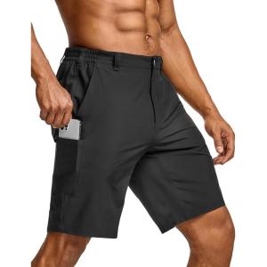 imageCQR Mens Quick Dry Stretch Hiking Cargo Shorts Lightweight Water Resistant Tactical Casual Golf ampamp Outdoor with PocketsRoutine Black