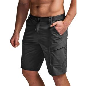 imageCQR Mens Quick Dry Stretch Hiking Cargo Shorts Lightweight Water Resistant Tactical Casual Golf ampamp Outdoor with PocketsShendo Trail Black