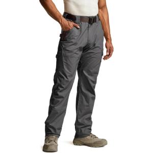 imageCQR Mens Quick Dry Work Pants Water Resistant Outdoor Tactical Pants Lightweight Stretch Cargo Hiking PantsDura Flex Pants Charcoal