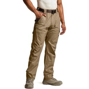imageCQR Mens Quick Dry Work Pants Water Resistant Outdoor Tactical Pants Lightweight Stretch Cargo Hiking PantsDura Flex Pants Cougar