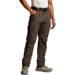 imageCQR Mens Quick Dry Work Pants Water Resistant Outdoor Tactical Pants Lightweight Stretch Cargo Hiking PantsDura Flex Pants Dark Brown