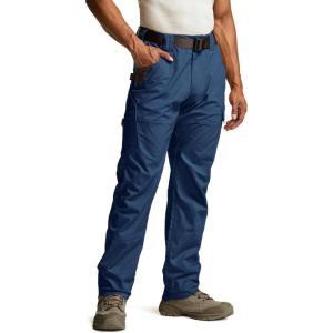 imageCQR Mens Quick Dry Work Pants Water Resistant Outdoor Tactical Pants Lightweight Stretch Cargo Hiking PantsDura Flex Pants Midnight Blue