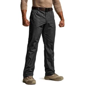 imageCQR Mens Quick Dry Work Pants Water Resistant Outdoor Tactical Pants Lightweight Stretch Cargo Hiking PantsDuratex Pants Black