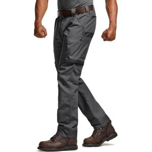 imageCQR Mens Quick Dry Work Pants Water Resistant Outdoor Tactical Pants Lightweight Stretch Cargo Hiking PantsFrontline Charcoal