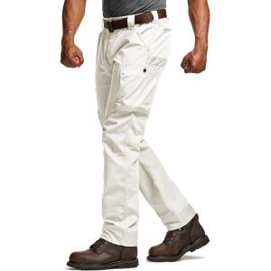 imageCQR Mens Quick Dry Work Pants Water Resistant Outdoor Tactical Pants Lightweight Stretch Cargo Hiking PantsFrontline Frosted White