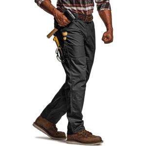 imageCQR Mens Quick Dry Work Pants Water Resistant Outdoor Tactical Pants Lightweight Stretch Cargo Hiking PantsLumber Black