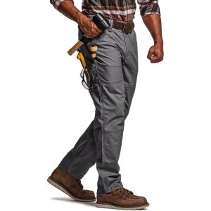 imageCQR Mens Quick Dry Work Pants Water Resistant Outdoor Tactical Pants Lightweight Stretch Cargo Hiking PantsLumber Charcoal