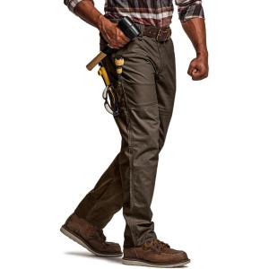imageCQR Mens Quick Dry Work Pants Water Resistant Outdoor Tactical Pants Lightweight Stretch Cargo Hiking PantsLumber Dark Brown
