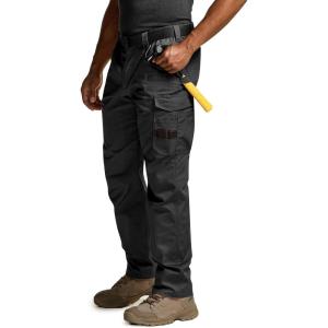 imageCQR Mens Quick Dry Work Pants Water Resistant Outdoor Tactical Pants Lightweight Stretch Cargo Hiking PantsWork Pants Black