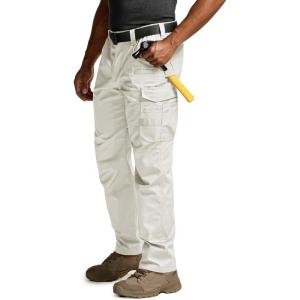 imageCQR Mens Quick Dry Work Pants Water Resistant Outdoor Tactical Pants Lightweight Stretch Cargo Hiking PantsWork Pants Frosted White