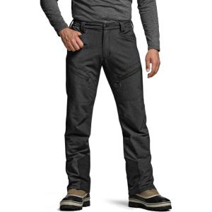 imageCQR Mens Softshell Fleece Lined Winter Hiking Pants Water Resistant Insulated Thermal Outdoor Tactical Warm Snow Ski PantsTeton Alpha Black