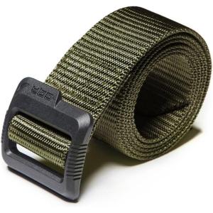imageCQR Tactical Belt Military Style Heavy Duty Belt Webbing EDC QuickRelease BucklePlastic Flip Tab Green