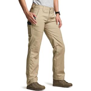 imageCQR Womens Flex Stretch Tactical Pants Outdoor Hiking Pants with Pockets Water Resistant Ripstop Work PantsSub Rosa Alamo Khaki