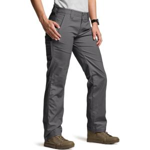 imageCQR Womens Flex Stretch Tactical Pants Outdoor Hiking Pants with Pockets Water Resistant Ripstop Work PantsSub Rosa Charcoal