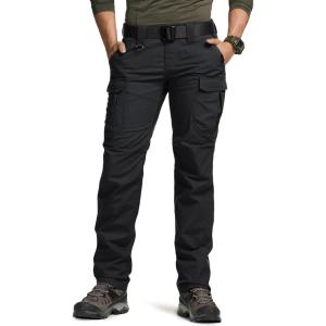 imageCQR Womens Flex Stretch Tactical Pants Water Resistant Ripstop Cargo Work Pants with Pockets for Outdoor ampamp HikingCaptain Black