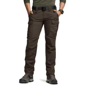 imageCQR Womens Flex Stretch Tactical Pants Water Resistant Ripstop Cargo Work Pants with Pockets for Outdoor ampamp HikingCaptain Dark Brown